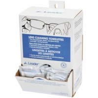 Leader Lens Cleaner - For Plastic, Glass, Face Shield, Goggle, Respirator, LCD, Equipment, Lens - Pre-moistened, Anti-fog, Silicone-free, Streak-free, Anti-static - White - 100 / Unit