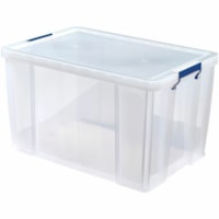 Bankers Box Storage Case - Internal Dimensions: 22.60" (574.04 mm) Width x 14.87" (377.70 mm) Depth x 14.75" (374.65 mm) Height - External Dimensions: 26" (660.40 mm) Width x 17.3" (439.42 mm) Depth x 15.3" (388.62 mm) Height - 22.45 gal (85000 mL) - Locking Clip, Lid, Flip Top Closure - Stackable -