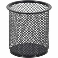 Merangue Large Mesh Pencil Cup - 3.75" (95.25 mm) Height x 3.75" (95.25 mm) Width x 3.75" (95.25 mm) Depth - Black - 1