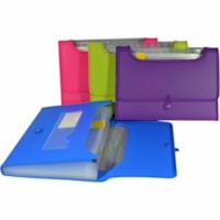 VLB Letter Expanding File - 8 1/2" x 11" - 13 Pocket(s) - Poly - Assorted - 1 / Unit