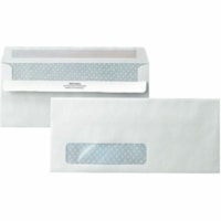 Enveloppe Entreprise Quality Park - Entreprise - #10 - largeur de4 1/10 po x longueur de 9 1/2 po - Fermeture autocollante - Blanc, Bleu - Papier - 500 / boîte