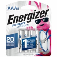 Energizer Ultimate Lithium Battery - AAA - 1.5 V - 20 Year Shelf Life - 8 / Pack