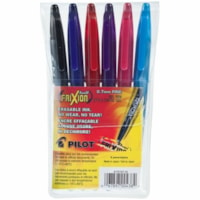 Crestar Erasable Gel Rolling Ball Pen - 0.7 mm (0.03") Fine Pen Point - Refillable - Black, Blue, Red, Turquoise, Purple, Pink Ink - Thermosensitive Gel Ink - Black, Blue, Red, Turquoise, Purple, Pink Barrel - Rubber, Stainless Steel, Carbide Tip - 6 / Pack