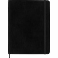 Moleskine Classic Notebook - 192 Pages - Ruled Margin - 70 g/m² Grammage - 9.84" (250 mm) Height x 7.48" (190 mm) Width - Ivory Paper - Black Cover - Soft Cover, Wear Resistant, Tear Resistant, Rounded Corner, Elastic Closure, Acid-free Paper, Flyleaf, Expandable Pocket, Reusable, Flexible, Stu