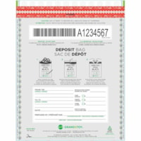 Grand & Toy 9" x 12" Tamper-Evident Deposit Bag - 9" (228.60 mm) Width x 12" (304.80 mm) Length - Assorted - Deposit - 100 / Box