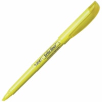 BIC Brite Liner Highlighter - Chisel Marker Point - Fluorescent Yellow Ink - Water Based - Fluorescent Yellow Barrel - 1 Each