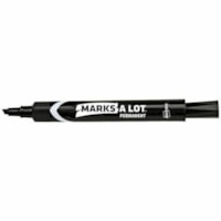 Marks-A-Lot Permanent Chisel Tip Marker - Bold Chisel Marker Point - Black Ink - 12 / Box