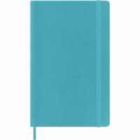 Moleskine Classic Notebook - Ruled Margin - 70 g/m² Grammage - 5 1/8" (130 mm) x 8 17/64" (210 mm) Sheet Size - Ivory Paper - Reef Blue Cover - Rounded Corner, Elastic Closure, Acid-free Paper, Flyleaf, Expandable Pocket, Reusable, Soft Cover