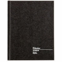 Blueline Record Book, A1860.R - 192 Sheet(s) - Perfect Bind - White Sheet(s) - Black Cover - Recycled