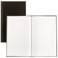 Blueline Account Book A790200.01 - 200 Pages - Printed - Perfect Bound - Both Side Ruling Surface - Ruled Front Ruling - Ruled Brown Margin - 12.52" (318 mm) Height x 7.64" (194 mm) Width - White Paper - Black Cover - Hard Cover, Numbered, Durable, Stiff-cover - Recycled