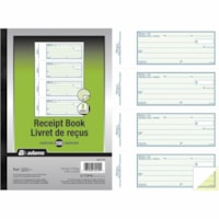 Carnet de quittance Adams - 2 Pièce - Autocopiant - format 7 5/8po (19.4 cm) x 10 7/8po (27.6 cm) - Sheet(s) Blanc, Jaune