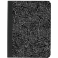 TOPS Composition Book, 9-3/4" x 7-1/2" , Wide Rule, Black Marble Cover, 100 SH/BK - 100 Sheets - 200 Pages - Stitched - Wide Ruled Margin - Legal - 9 3/4" (247.65 mm) x 7 1/2" (190.50 mm) Sheet Size - White Paper - Black Marble Textured Cover - Printed, Smooth - 1