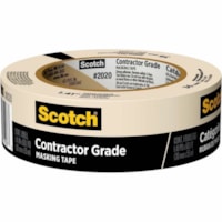 Scotch Masking Tape - 60 yd (54.9 m) Length x 1.41" (35.8 mm) Width - Tan - Crepe Paper Backing - Rubber Adhesive - For Office, Warehouse, Construction, Vinyl, Carpet, Metal, Plastic, Wall, Painting, General Purpose, Masking