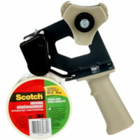 Ruban d'emballage Tough Grip Scotch - longueur de 54,7 vg (50 m) x largeur de 1,89 po (48 mm) - 3 po Matériau - Transparent - Distribluteur inclus - Fusil Dsitributeur - Anti échardes, Résistant aux déchirures, Résistant à l'humidité - Pour Packaging, D