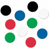 Quartet Round Ceramic Magnets, 1/2" Diameter, Assorted 20-Pack - 0.50" (12.70 mm) Diameter - Round - Durable - 20 / Pack - Black, Red, Blue, White, Green