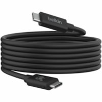 Belkin USB4 Cable, 240W + 20Gbps - 6.6 ft (2 m) USB4 A/V/Power/Data Transfer Cable for USB Device, Monitor - First End: 1 x USB4 Thunderbolt 4 Type C - Male - Second End: 1 x USB4 Thunderbolt 4 Type C - Male - 20 Gbit/s - Supports up to 3840 x 2160