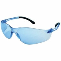 SenTec Safety Glasses - Recommended for: Eye, General Purpose - Ultraviolet Protection - Polycarbonate, Rubber - Blue Lens - Rugged, Durable, Lightweight, Wraparound Design, Rubber Tipped Temples, Impact Resistant, Scratch Resistant, Comfortable - 12 / Box