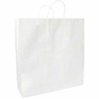 Gunther Mele Paper Bags, White Kraft, 16" x 6" x 19" , Carton of 200 - 16" (406.40 mm) Width x 19" (482.60 mm) Length x 6" (152.40 mm) Depth - White - Paper - Shopping - 200 / Carton