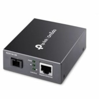 TP-Link Gigabit WDM Media Converter - 1 x Network (RJ-45) - 1 x SC Ports - DuplexSC Port - Single-mode - 0.05 mil (0 mm), 0.06 mil (0 mm) Fiber - Gigabit Ethernet - 10/100/1000Base-T, 100Base-TX, 1000Base-TX - 1000 Mbit/s - 20 km (12.43 Mile) - Standalone, Rack-mountable