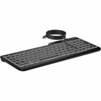 Clavier 405 - Câble Connectivité - USB Type C Interface - LED - Anglais (Canada), Anglais (USA) - Noir HP - Câble Connectivité - USB Type C Interface - LED - 20 Raccourci-clavier(s) - Microphone muet, Emoji, Modifier la langue Raccourci-clavier(s) - Windows 10, Windows 11, 