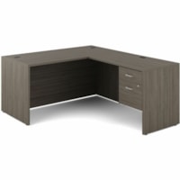 Offices To Go Newland Workstation - x 60" (1524 mm) x 72" (1828.80 mm) x 29.6" (751.84 mm) - 2 x Box, File Drawer(s)Left/Right Side - Material: Particleboard, Laminate - Finish: Gray - Lockable Door, Pencil Tray, Cable Management, Grommet, Durable, Reversible - For Office, Storage