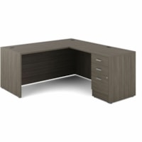 Workstation Newland En forme de L Offices To Go - x 66 po (1676,40 mm) x 72 po (1828,80 mm) x 29,6 po (751,84 mm) - 3 x boîte, Dossier Tiroir(s)Gaucher/Droitier Latéral - Tissu: Panneau de particules, Stratifié - Finition: Gris - Bac à crayons, Gestion des câbles, Passe-fil,