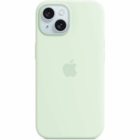 Apple iPhone 15 Plus Silicone Case with MagSafe - Soft Mint - For Apple iPhone 15 Plus Smartphone - Soft Mint - Silky, Soft-touch - Scratch Resistant, Drop Resistant - Silicone, MicroFiber - Wireless Charging Compatible