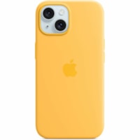 Apple iPhone 15 Silicone Case with MagSafe - Sunshine - For Apple iPhone 15 Smartphone - Sunshine - Silky, Soft-touch - Scratch Resistant, Drop Resistant - Silicone, MicroFiber