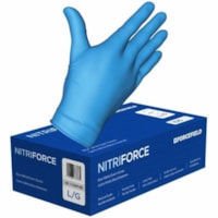 Gants d'examen NitriForce - Jetable Forcefield - épaisseur de gant 5 mil (0.13 mm) - Petite Taille - Nitrile - Bleu - Sans latex, Bouts des doigts texturés - Pour Éxamination - 1000 / Étui