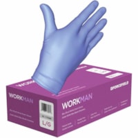 Forcefield Workman Nitrile Disposable Examination Gloves (Case of 1000 Gloves) - Medium Size - Nitrile - Blue Blush - For Examination, Medical - 1000 / Case