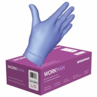 Forcefield Workman Nitrile Disposable Examination Gloves (Case of 1000 Gloves) - Large Size - Male - For Right/Left Hand - Nitrile - Blue Blush - Latex-free - For Examination - 1000 / Case