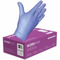 Forcefield Workman Nitrile Disposable Examination Gloves (Case of 1000 Gloves) - X-Large Size - Nitrile - Blue Blush - For Examination - 1000 / Case