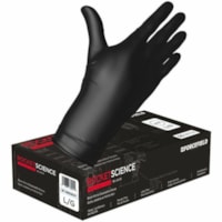 Forcefield Rocket Science, Heavy-Duty Nitrile Disposable Gloves (Case of 500 Gloves) - 8 mil (0.20 mm) Thickness x 12" (304.80 mm) Glove Length - Medium Size - Nitrile - Black - Heavy Duty, Latex-free, Durable - For Mechanical Work, Janitorial Use, Cleaning, Maintenance, Food Processing, Food Handli