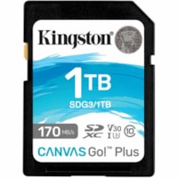 Kingston Canvas Go! Plus 1 TB Class 10/UHS-I (U3) V30 SDXC - 170 MB/s Read - 90 MB/s Write