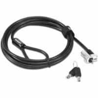 Lenovo NanoSaver Cable Lock - 5.9 ft (1.80 m) - Patented T-bar/Key Lock - Black - Carbon Steel, Plastic - For Notebook, Desktop Computer, Monitor, Tablet