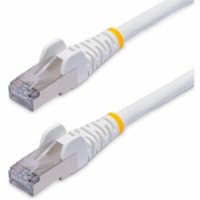 StarTech.com 50ft White CAT8 Ethernet Cable, Snagless RJ45, 25G/40G 2000MHz, 100W PoE, S/FTP, 26AWG Pure Bare Copper, LSZH Network Patch Cord - Snagless S/FTP Cat8 cable supports 25/40Gbps and is ideal for enterprise networks; 2000MHz bandwidth enables 4x Cat6a throughput; Fluke Channel Tested; 100W
