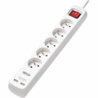 Eaton PS5F3USB 5-Outlets Power Strip - 5 x French/Belgian - 9.8 ft (3 m) Cord - 16 A Current - 230 V AC Voltage - Strip - White