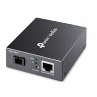 TP-Link Gigabit WDM Media Converter - 1 x Network (RJ-45) - 1 x SC Ports - DuplexSC Port - Single-mode - 0.05 mil (0 mm), 0.06 mil (0 mm) Fiber - Gigabit Ethernet - 10/100/1000Base-T, 100Base-TX, 1000Base-TX - 1000 Mbit/s - 2 km (1.24 Mile) - Standalone, Rack-mountable