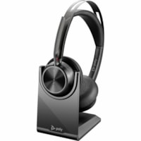 Poly Voyager Focus 2 USB-C-C Headset +USB-C/A Adapter - Siri, Google Assistant - Stereo - USB Type C - Wired/Wireless - Bluetooth - 164 ft - Over-the-head, On-ear - Binaural - Supra-aural - 4.9 ft Cable - Noise Cancelling, Discreet, Omni-directional Microphone - Noise Canceling - Black