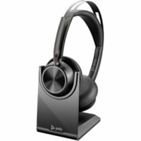 Casque Voyager Focus 2 Câblé / Sans fil Sur tête Stéréo - Noir Poly - Google Assistant, Siri - Stéréo - USB Type C - Câblé / Sans fil - Bluetooth - 298,6 pi - Sur tête - Binaural - Supra-aural - 4 po Câble - Omnidirectionnelle, Discret Micr