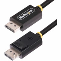 StarTech.com 3ft DisplayPort 2.1 Cable, VESA Certified DP80 DisplayPort Cable w/UHBR20/HDR/DSC 1.2a/HDCP 2.2, 16K/8K 60Hz, DP 2.1 Cord - DP 2.1 Cable supports UHBR20-enabled DisplayPort devices; DP80 (80Gbps) delivers 16K 60Hz/4K 240Hz and higher refresh rates at lower resolutions; VESA Certified; D