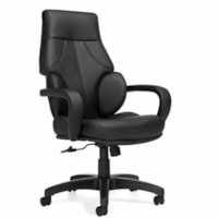 Global Kazan | High Back Tilter - Black Frame - High Back - 5-star Base - Black - Luxhide, Bonded Leather - Armrest - 1