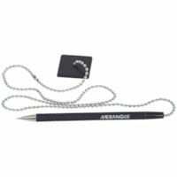 Merangue Security Pen With 24" Chain - 1 mm (0.04") Medium Pen Point - Refillable - Black Ink - Black Barrel - 1 Unit