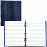 Blueline NotePro Notebook - 200 Pages - Printed - Twin Wirebound - Both Side Ruling Surface - Ruled Front Ruling - Ruled Blue Margin - 10.75" (273.05 mm) Height x 8.50" (215.90 mm) Width - White Paper - Blue Lizard Cover - Index Sheet, Self-adhesive Tab, Storage Pocket, Micro Perforated, Durable, Ha