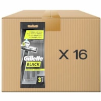 Gillette Shaving Razor - Black - 16 / Case - Lubricating Strip