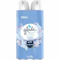 Désodorisant Glade - Aérosol - 233.63 mL - Linge propre - Sans phtalate, Sans parabène, Sans formaldéhyde, Sans nitrumusc - 2 Unité