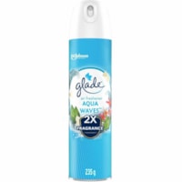 Désodorisant Glade - Aérosol - 233.63 mL - Aqua Waves - Sans phtalate, Sans parabène, Sans formaldéhyde, Sans nitrumusc - 1 Unité