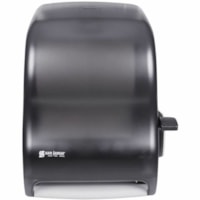 San Jamar Paper Towel Dispenser - Roll Dispenser - 8" (203.20 mm) Roll Diameter - 16.50" (419.10 mm) Height x 9" (228.60 mm) Width x 12.90" (327.66 mm) Depth - Plastic - Black - Compact, Hygienic, Lever, Jam-free - 1 Unit