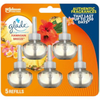 Glade PlugIns Air Freshener Refill - Oil - Hawaiian Breeze - 60 Day - 5 Pack - Phthalate-free, Formaldehyde-free, Nitro Musk Free