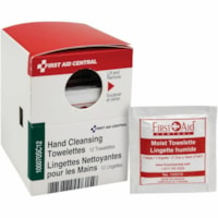 First Aid Central Hand Cleansing Towelettes, 12 per Box, SmartCompliance Refill - 4" (101.60 mm) Width x 7" (177.80 mm) Length - 12 / Box